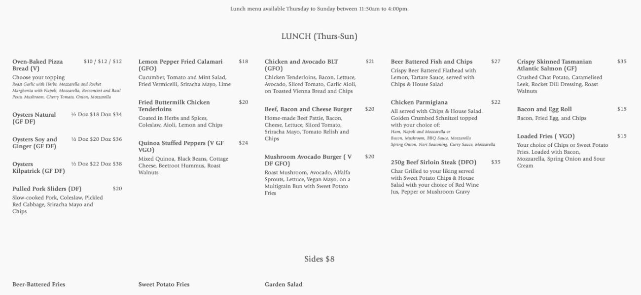 KINGS BRIDGE RESTAURANT » Heads Up Launceston Food Guide 2021