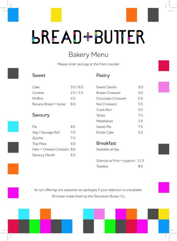 BREAD & BUTTER BAKERY & CAFÉ HEADS UP LAUNCESTON