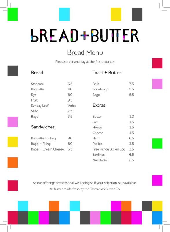 BREAD & BUTTER BAKERY & CAFÉ HEADS UP LAUNCESTON