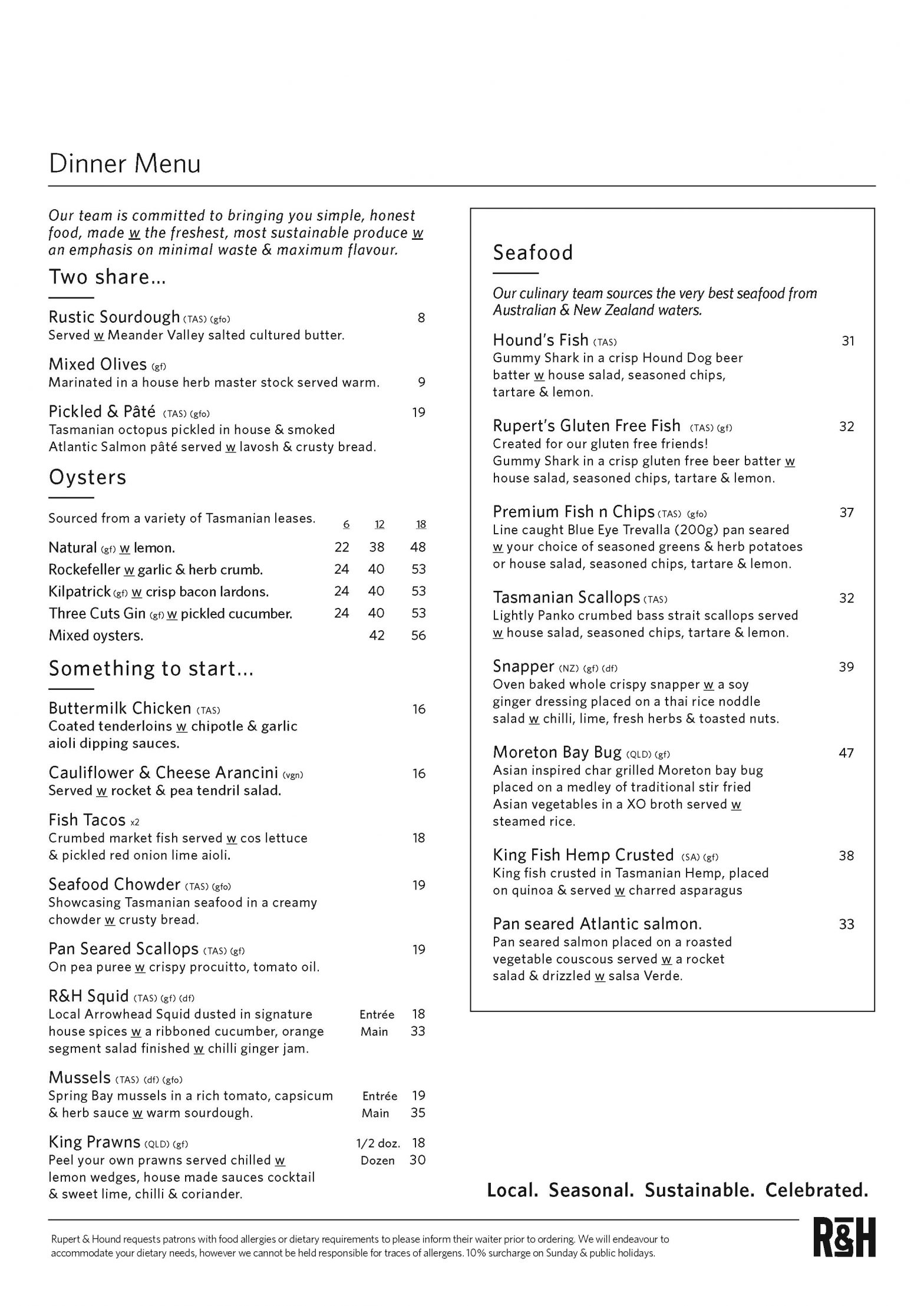 RUPERT & HOUND SEAFOOD 🦐 Heads Up Launceston & Food Guide