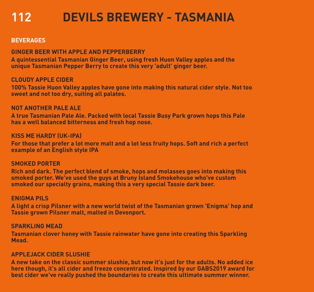 FESTIVALE FOOD & BEVERAGE STALLS 2020 » Heads Up Launceston Food Guide