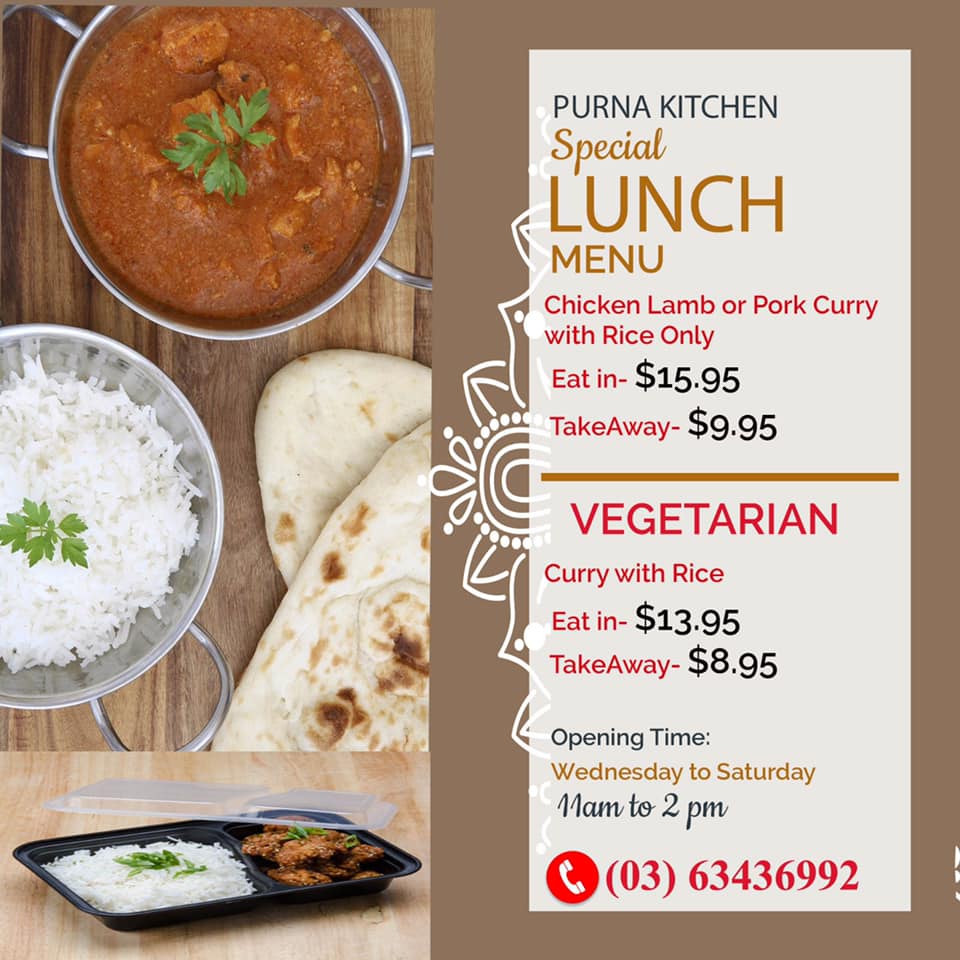 Purna Kitchen Indian Restaurant - Kings Meadows, Launceston, Tasmania